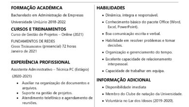 Currículo Para Primeiro Emprego Pronto em Word