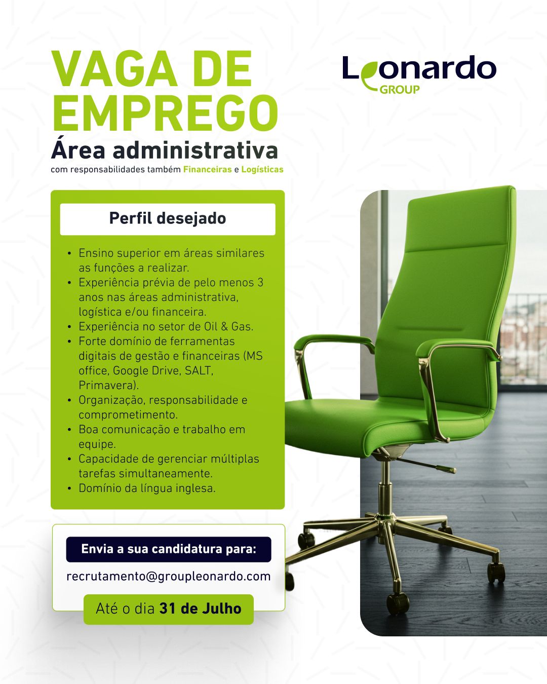 Vaga – Assistente Administrativa
