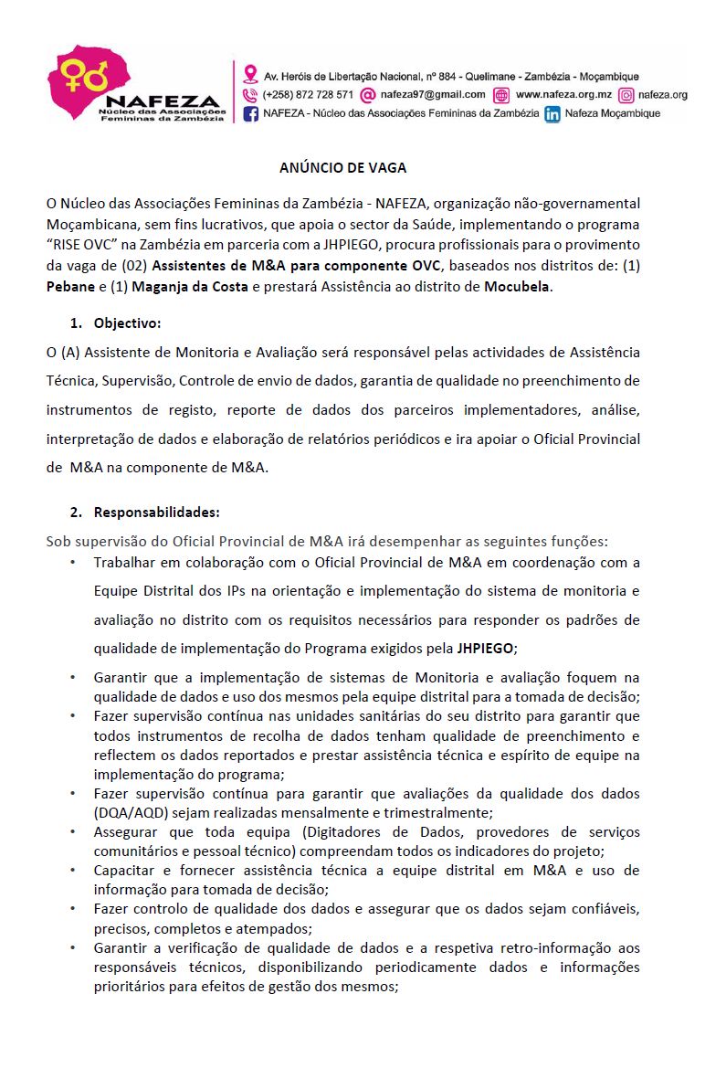 Vagas – (2) Assistentes de M&A