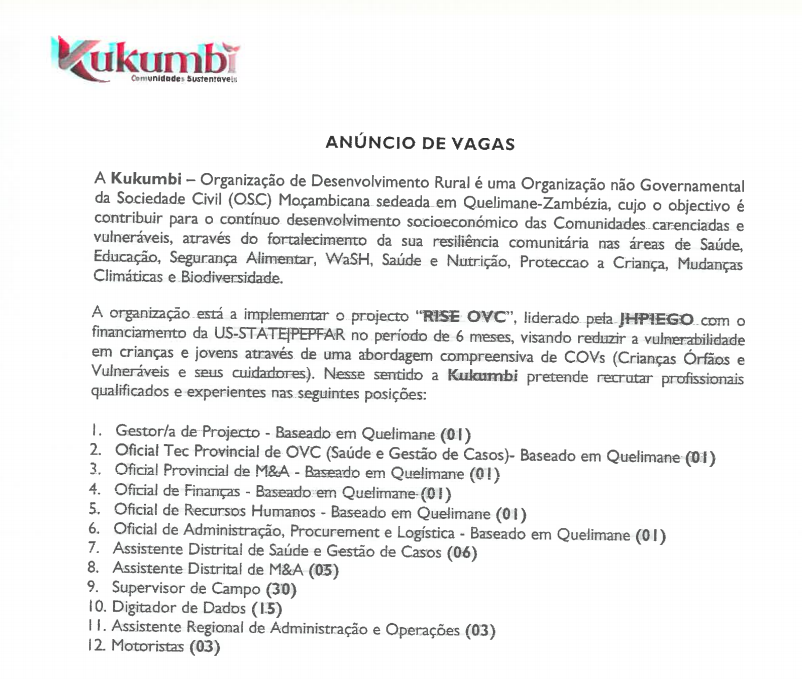 A Kukumbi Está Recrutar 68 Novos Profissionais em Diversas Áreas