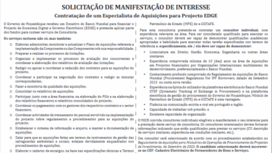 Vaga – Especialista de Aquisições Para Projecto EDGE