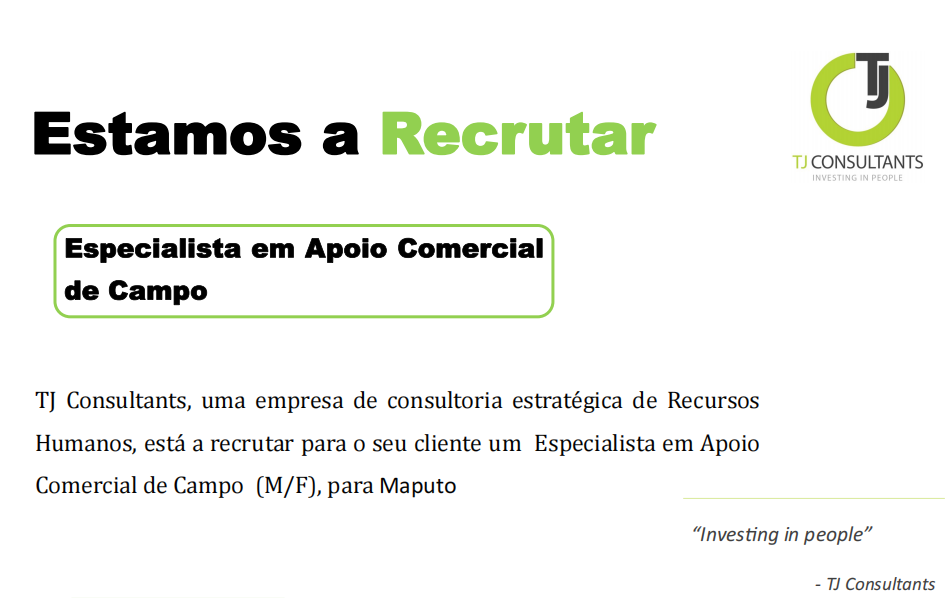 Vaga – Especialista em Apoio Comercial de Campo (M/F)