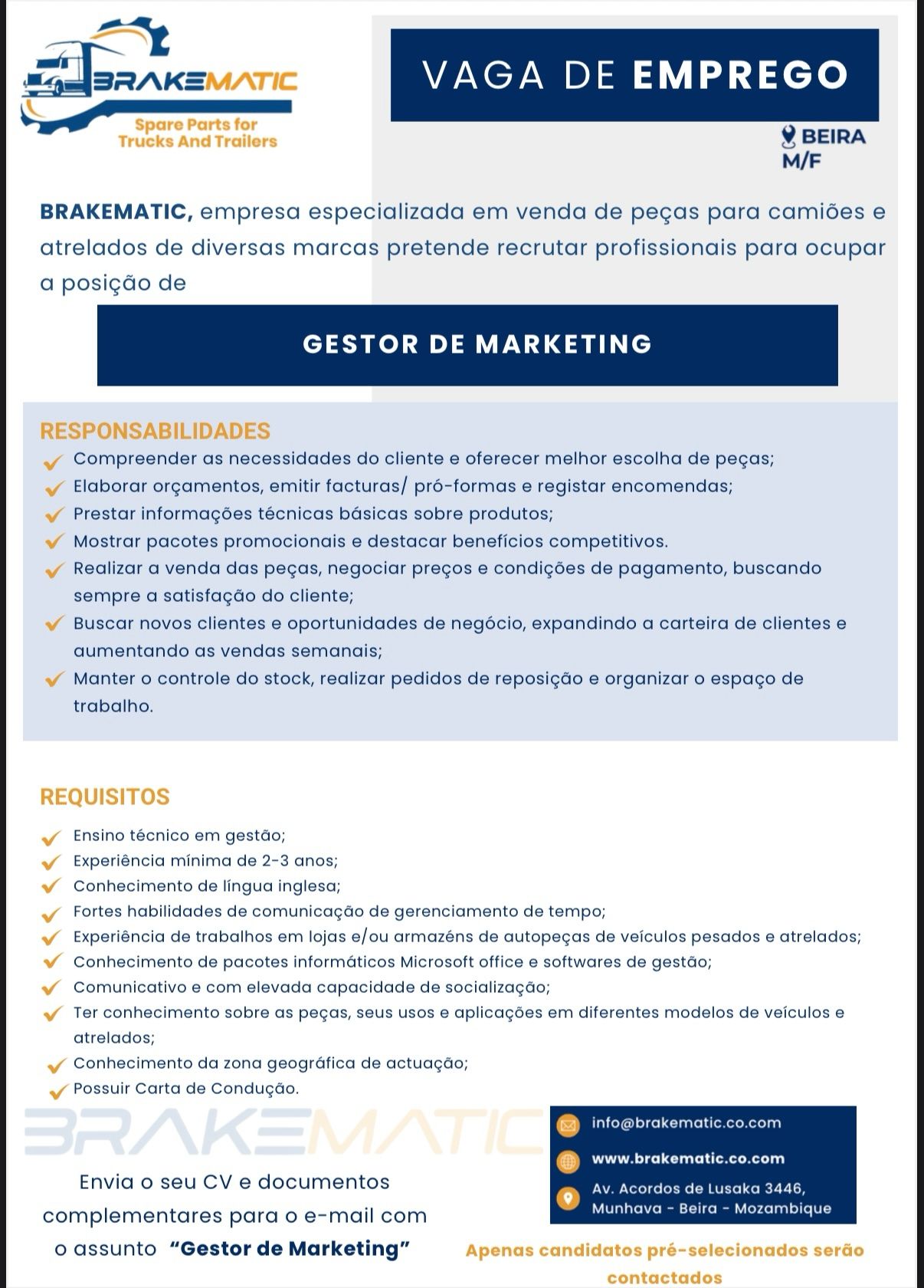 Vaga – Gestor De Marketing (M/F)