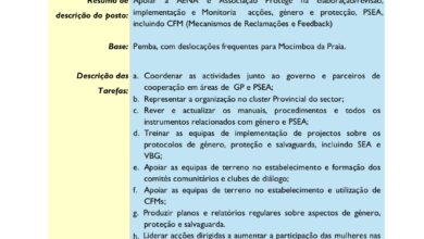 Vaga – Oficial de Género e Proteção e PSEA