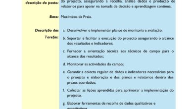 Vaga – Oficial de Monitorização e Avaliação