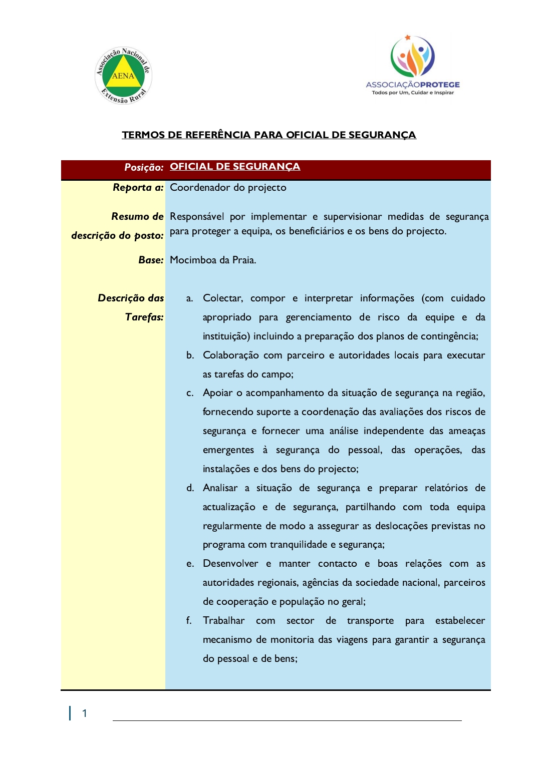 Vaga – Oficial de Segurança