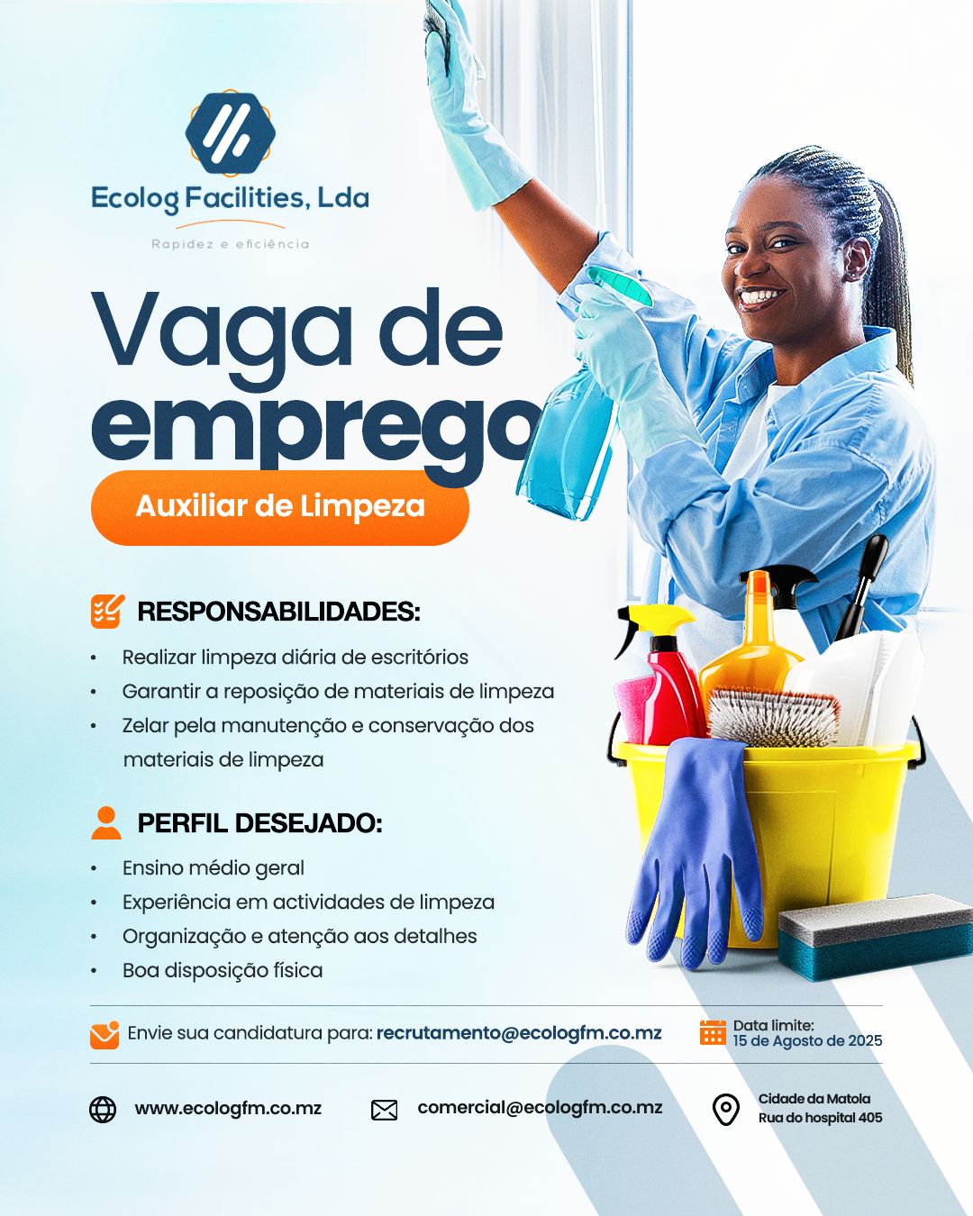 Vagas – Auxiliares de Limpeza