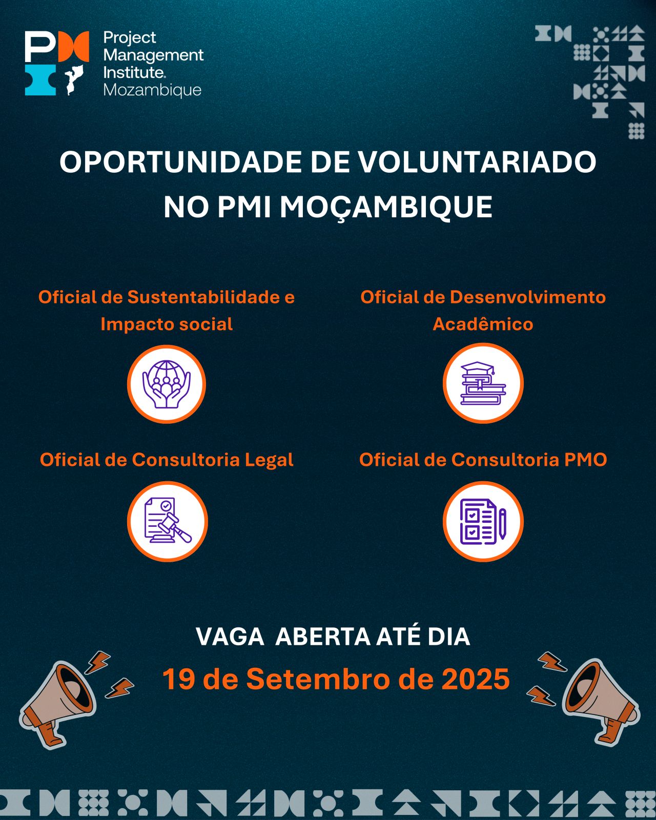 Oportunidade de Voluntariado no PMI Moçambique