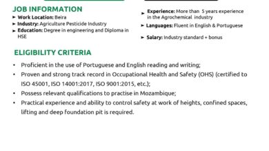 VAGA – HEALTH AND SAFETY CONTROL OFFICER