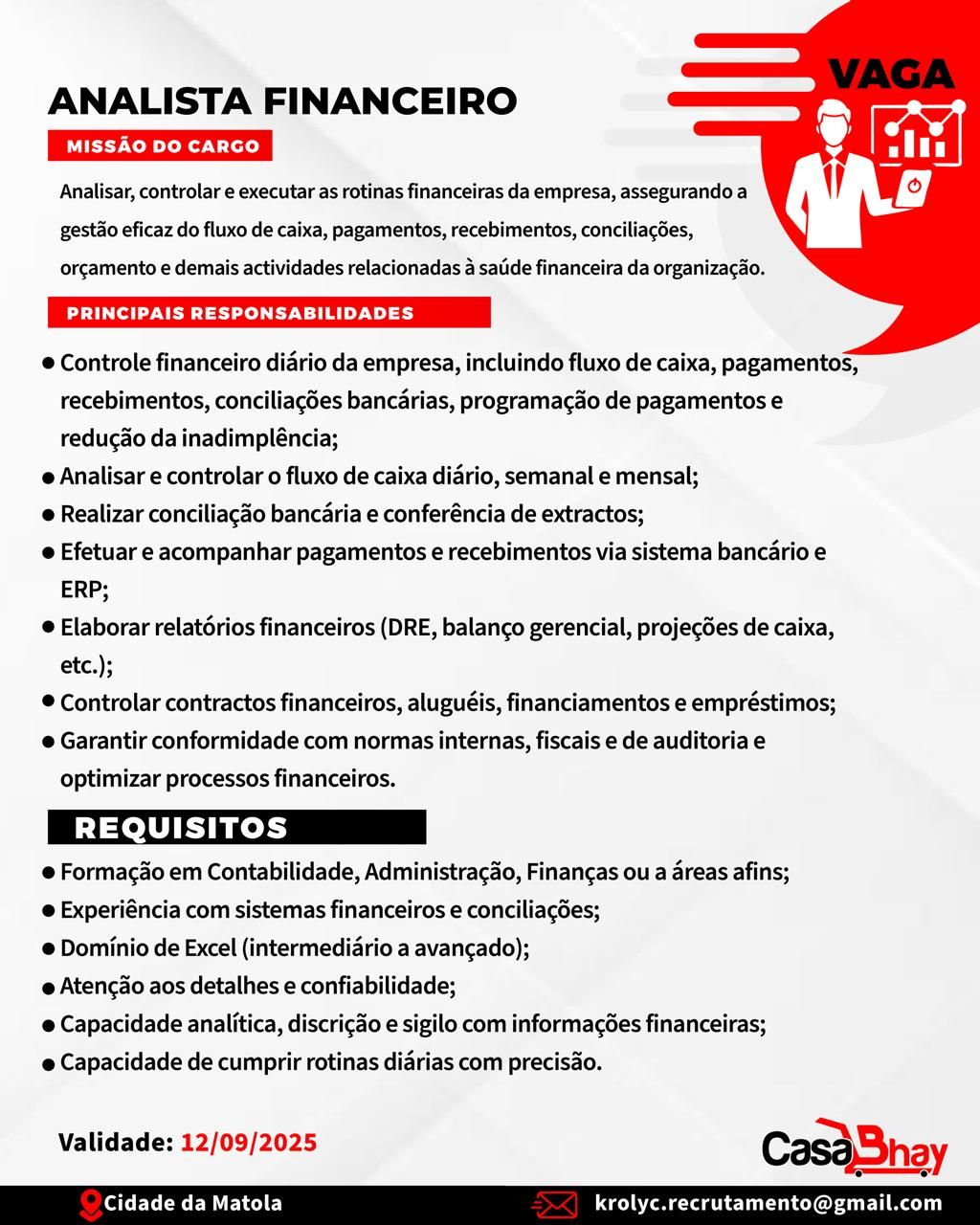 Vaga –  Analista Financeiro