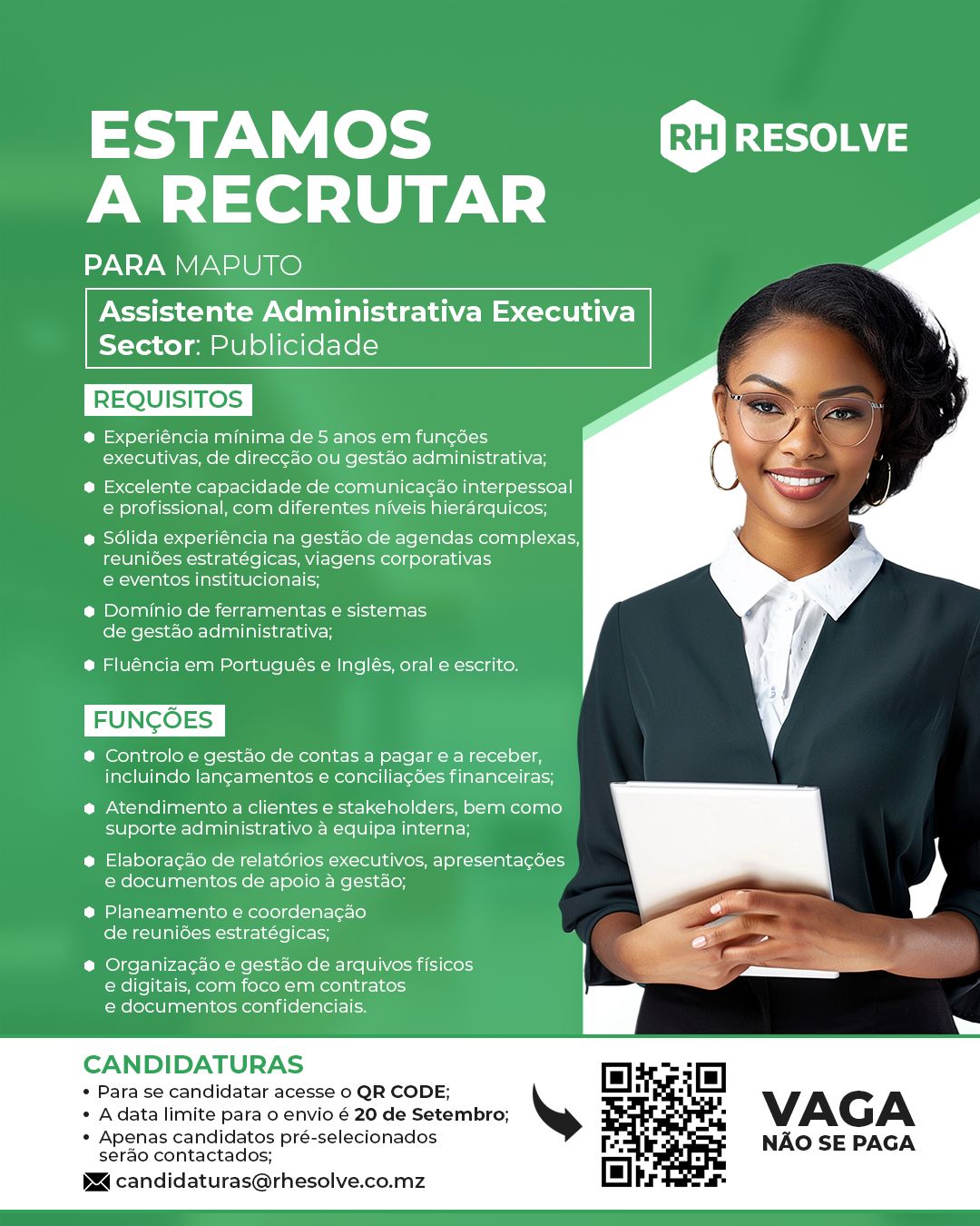 Vaga – Assistente Administrativa Executiva