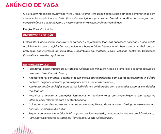 Vaga – Consultor Jurídico