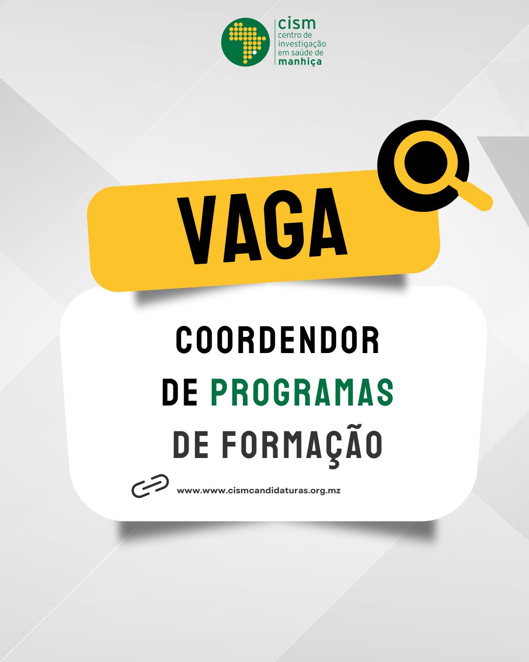Vaga – Coordenador de Programas de Formação pós-graduada e Técnico-Científica