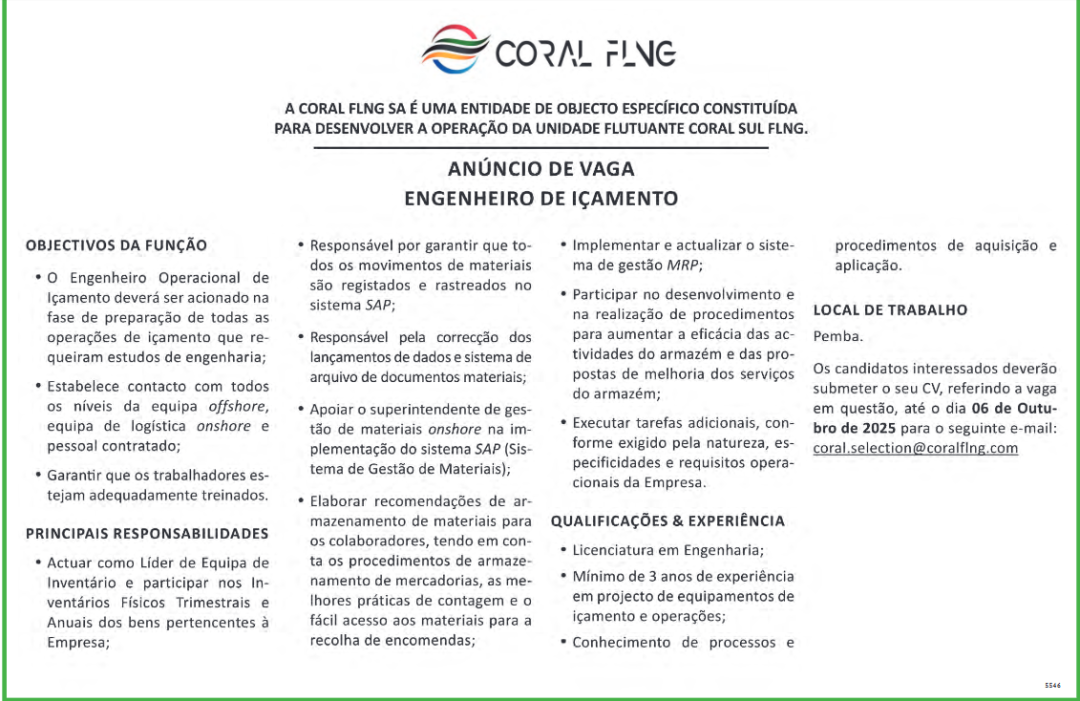 Vaga – Engenheiro de Içamento