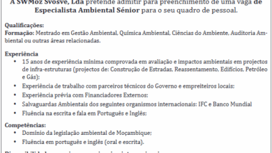 Vaga – Especialista Ambiental Sénior