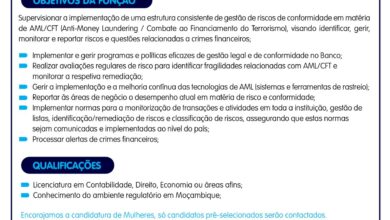 Vaga – Oficial de Compliance & AML