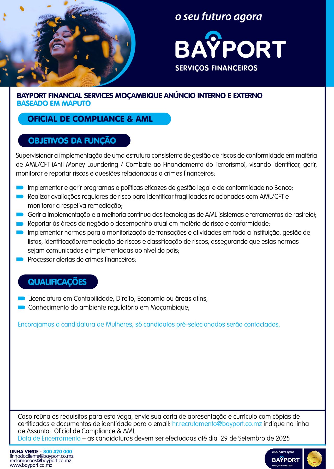 Vaga – Oficial de Compliance & AML