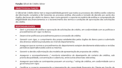 Vaga – Oficial de Crédito Sénior