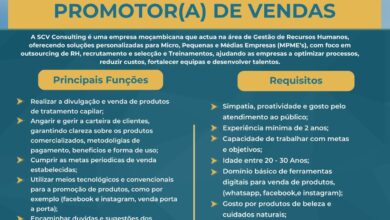 Vaga – Promotor(a) de Vendas em Maputo