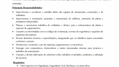 Vaga – Supervisor de Engenharia