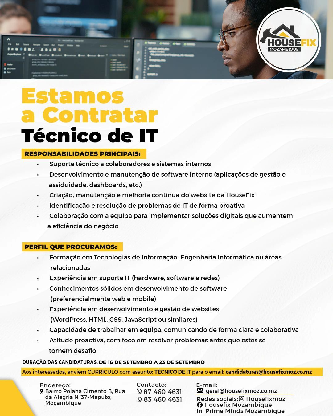 Vaga – Técnico(a) de IT dinâmico