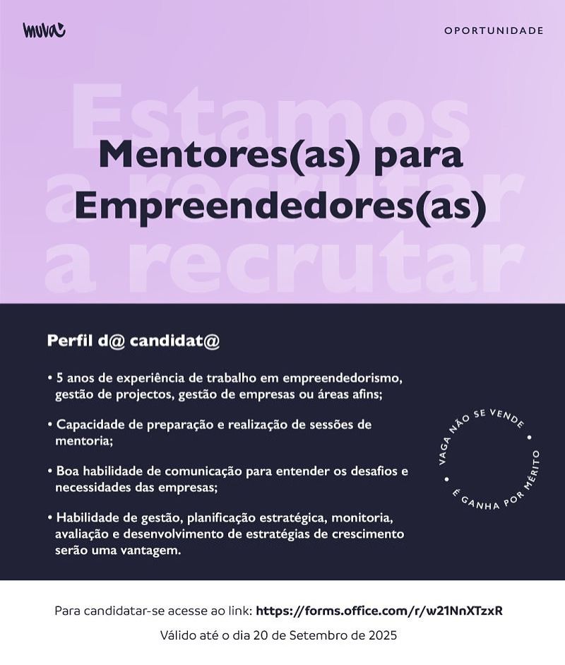 Vagas – Mentores (as) para Empreendedores(as)