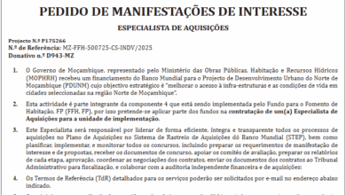 Vaga – Especialista de Aquisições Para a Unidade de Implementação
