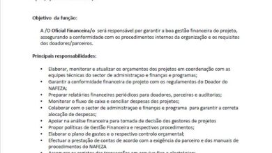 Vaga – Oficial Financeiro/a