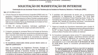 Contratação de um Assistente Técnico de Teledetecção da Unidade de Monitoria, Relatório e Verificação (MRV)