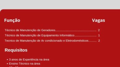 Liza Sales anuncia 5 vagas para técnicos em diversas áreas
