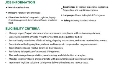 VAGA – LOGISTIC AND CLEARING FORWARDING MANAGER