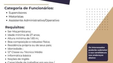 VAGAS –  (Supervisores,  Motoristas  e Assistente Administrativo/Operativo)