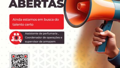 Vagas Abertas – (Assistente de perfumaria, Coordenador de operações  e Supervisor de armazém)