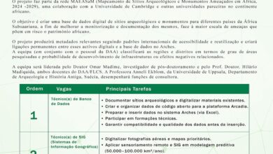 Vagas – (2) Técnicos – Técnico(a) de Banco de Dados e Técnico(a) de SIG (Sistemas de Informação Geográfica)