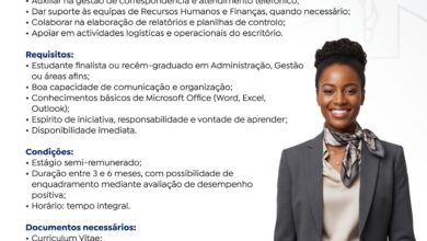 VAGAS DE ESTÁGIO – (2) ADMINISTRAÇÃO – Maputo