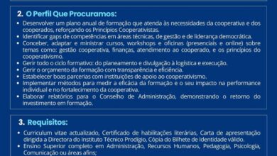 Vaga – Gestor(a) de Cursos e Formação Cooperativa