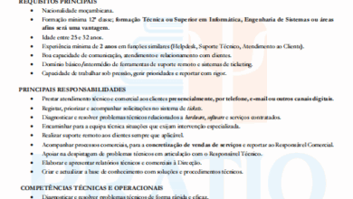 Vaga – Helpdesk de TI Comercial
