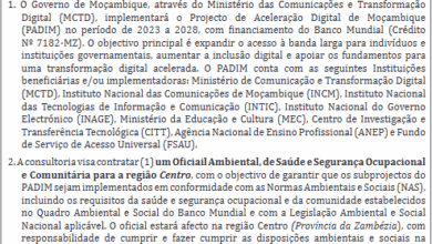 Vaga – Oficial Ambiental, de Saúde, Segurança Ocupacional e Comunitária – Zona Centro