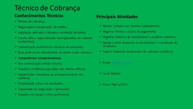 Vaga – Técnico de Cobrança