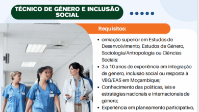 Vaga – Técnico de Género e Inclusão Social – Maputo