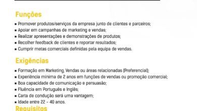 Vagas – (3) Promotor de vendas – Maputo
