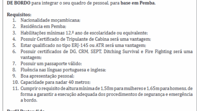 Vagas – Assistentes/Comissários(as) de Bordo