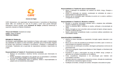 Vaga – Assistente de Campo