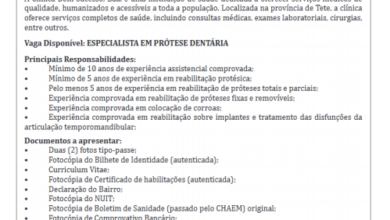 Vaga – Especialista Em Prótese Dentária