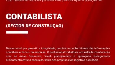 Vaga – Contabilista (Sector de Construçao)