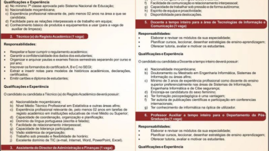 VAGAS DISPONÍVEIS (13) – INSTITUTO SUPERIOR DOM BOSCO (ISDB)