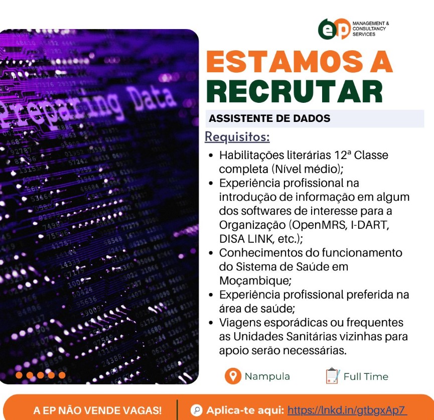Vaga – Assistente de Dados – Nampula