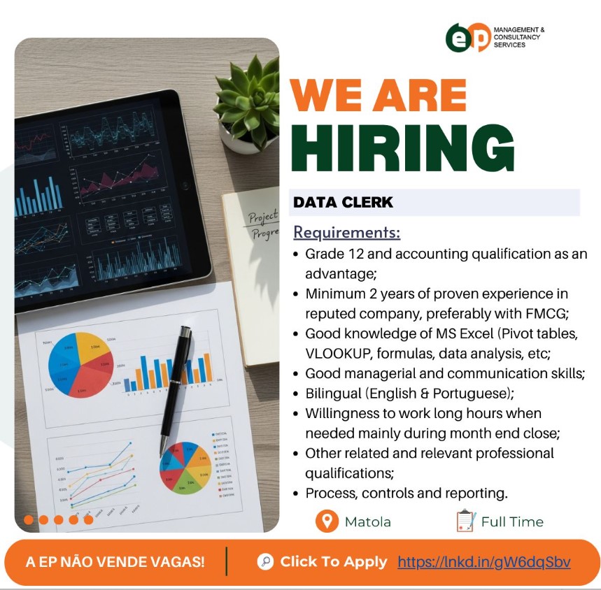 Vaga – Data Clerk