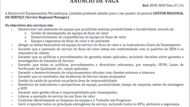 Vaga – Gestor Regional de Serviços
