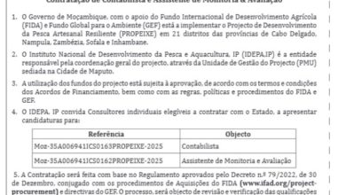 Vagas – Contratação de Contabilista e Assistente de Monitoria e Avaliação